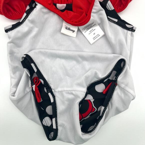 DISNEY Minnie Mouse 4T Girl's One Piece Swimsuit + Hair Ribbon - Picture 6 of 6